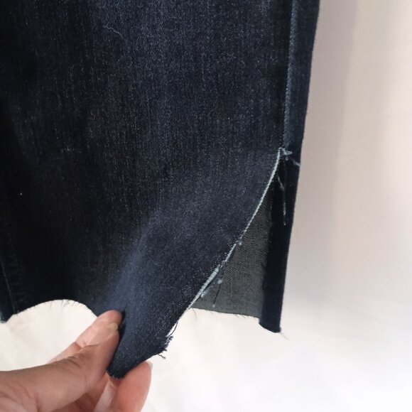 Lee Riders Mid Rise Straight Jeans Sz 10P Petite Altered Hem Slit Denim Great - Picture 6 of 9